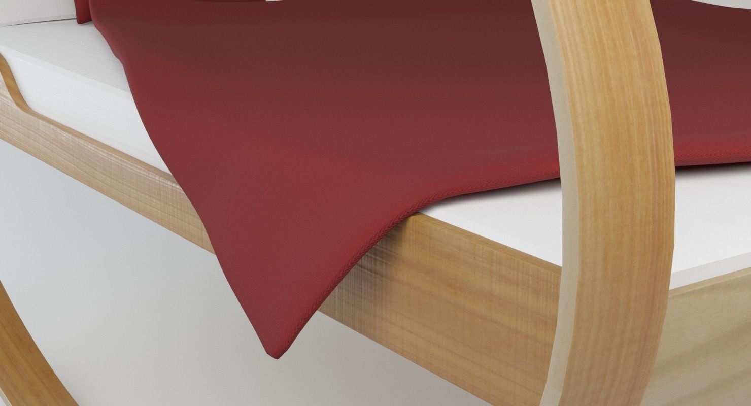 Modern Bed with Tent 3D model_4