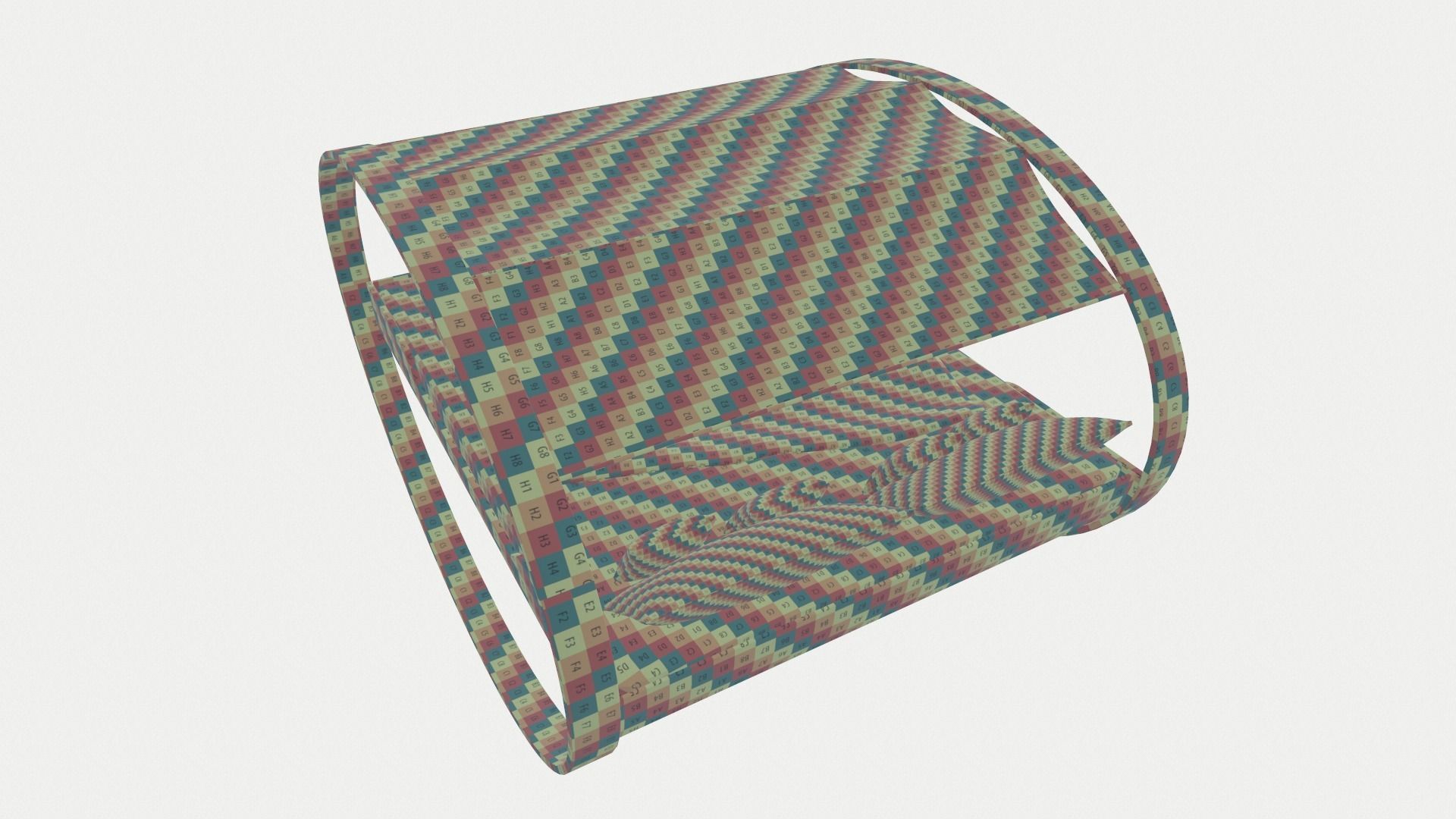 Modern Bed with Tent 3D model_7