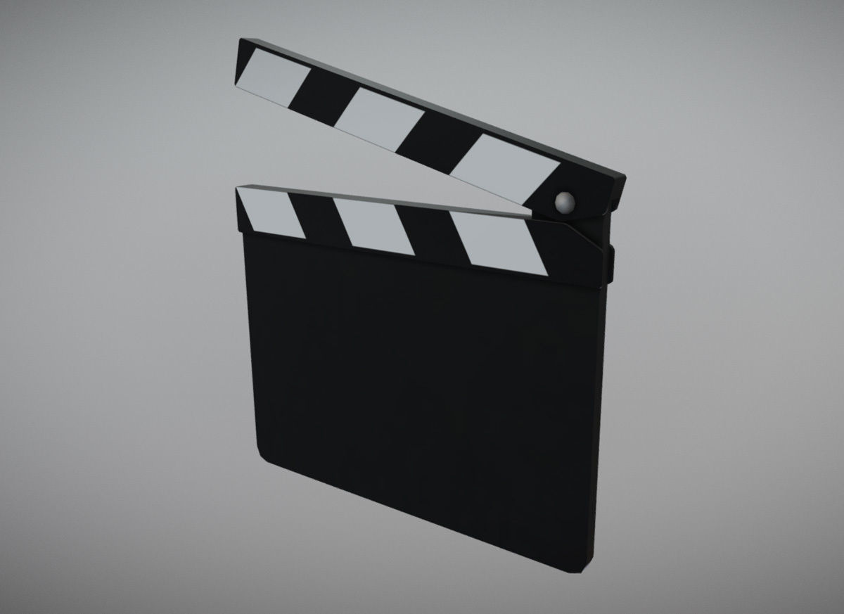 Movie Clapperboard Low-poly 3D model_1