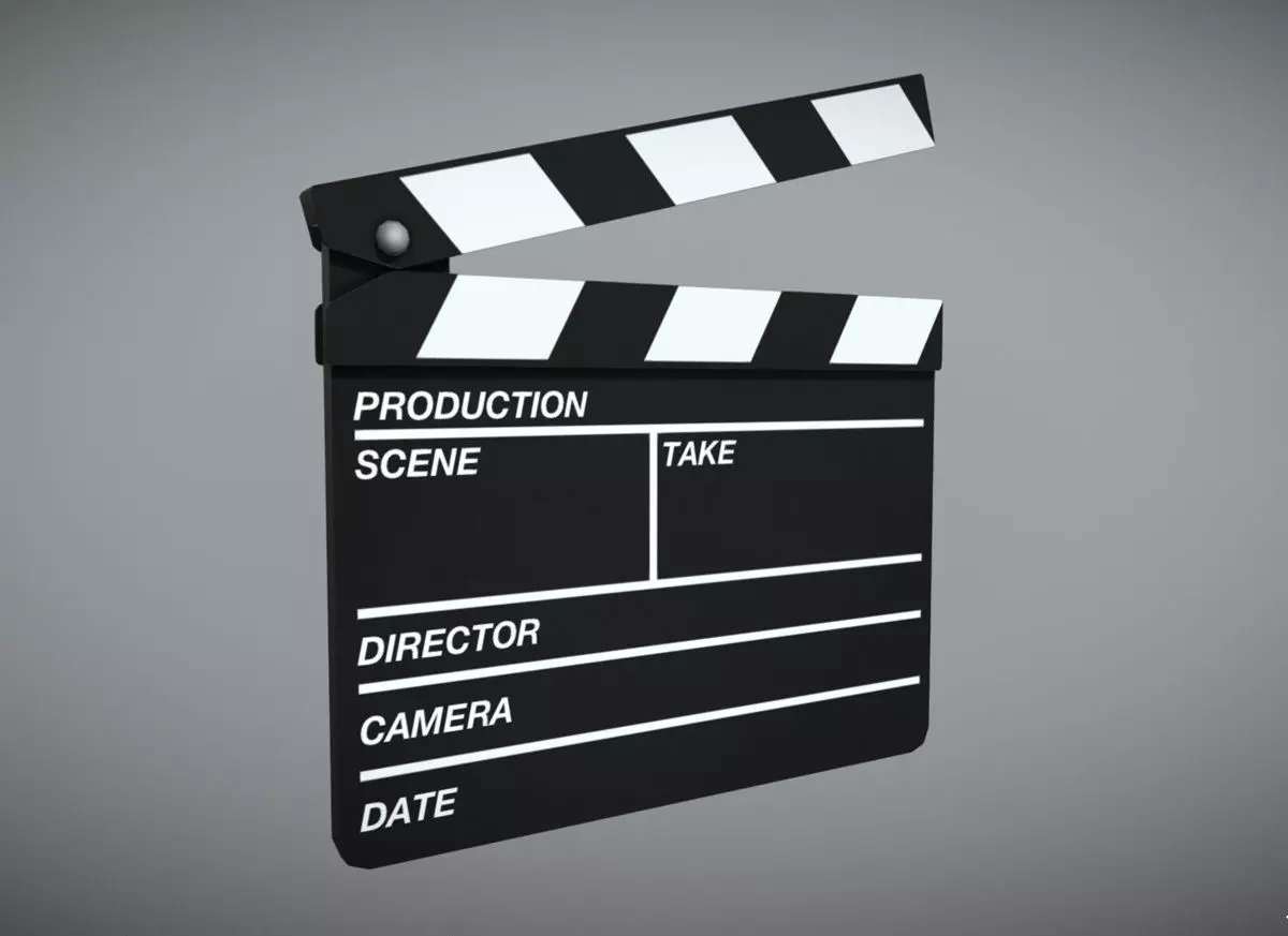 Movie Clapperboard Low-poly 3D model_0