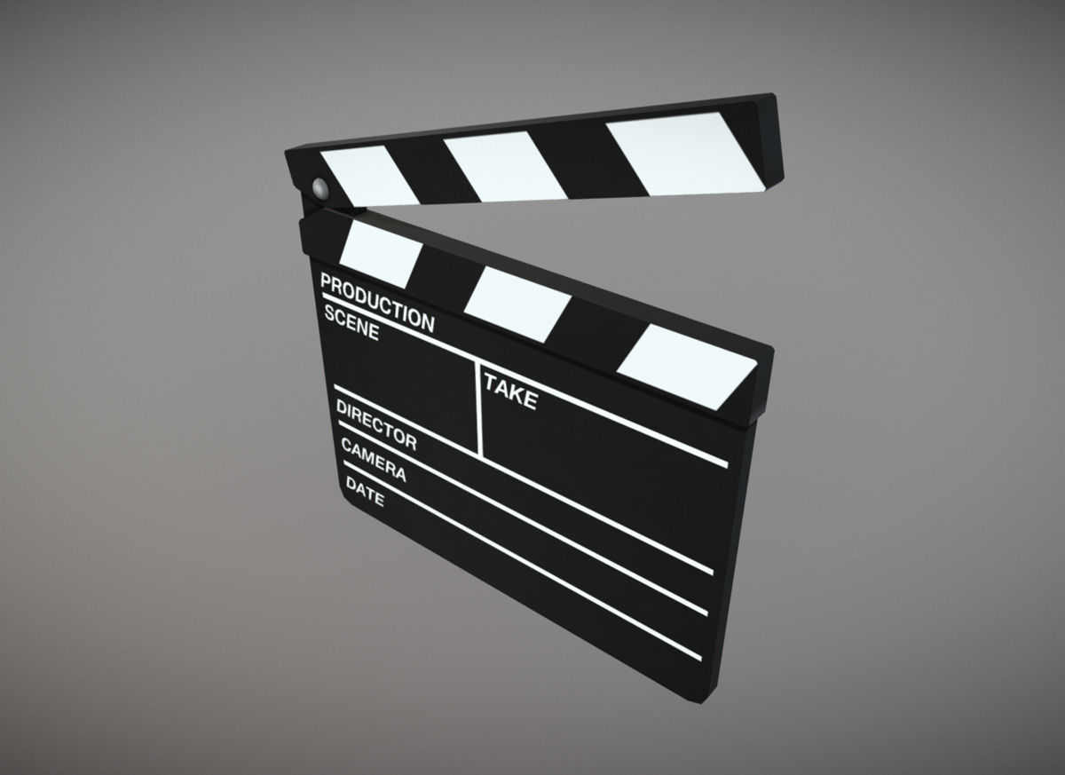Movie Clapperboard Low-poly 3D model_2