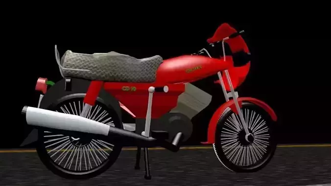 Crown Motorcycle HD Low-poly 3D model