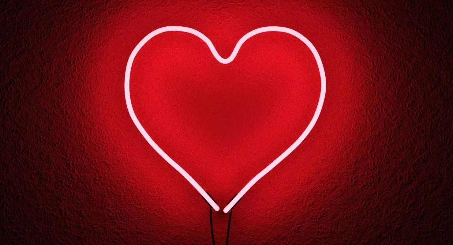 Loves Neon Red Wall Sconce Low-poly 3D model_0