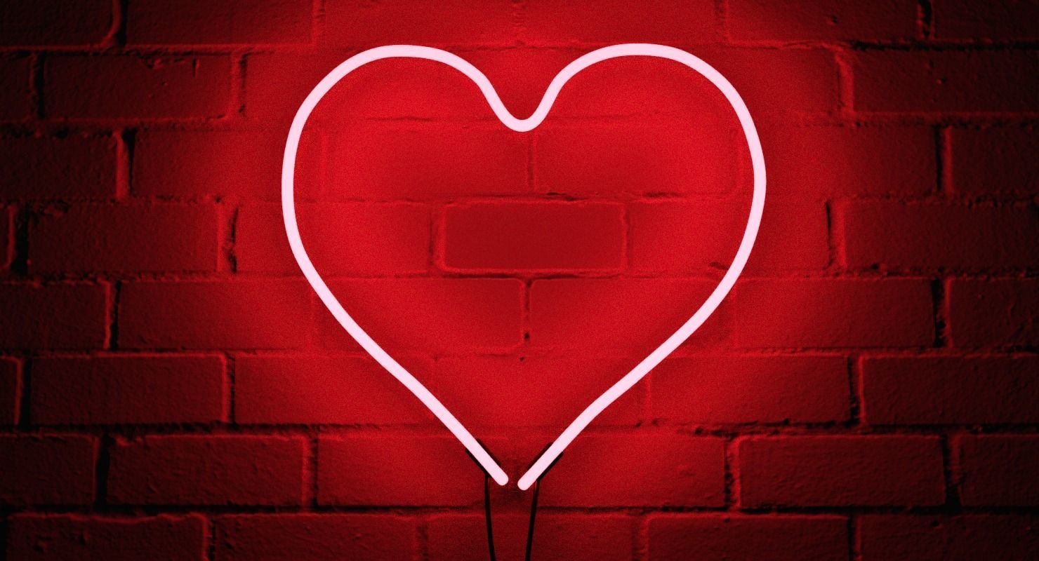 Loves Neon Red Wall Sconce Low-poly 3D model_2