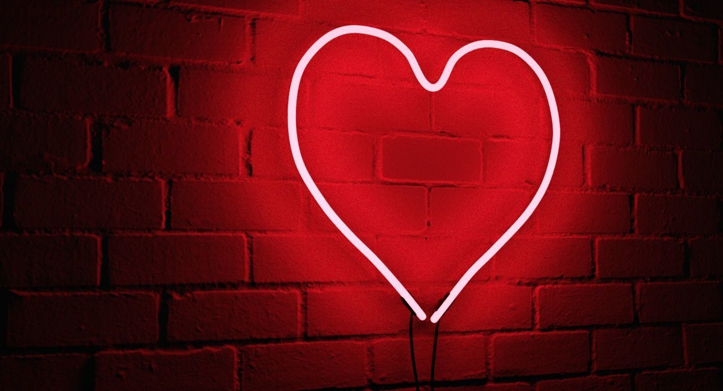 Loves Neon Red Wall Sconce Low-poly 3D model_5