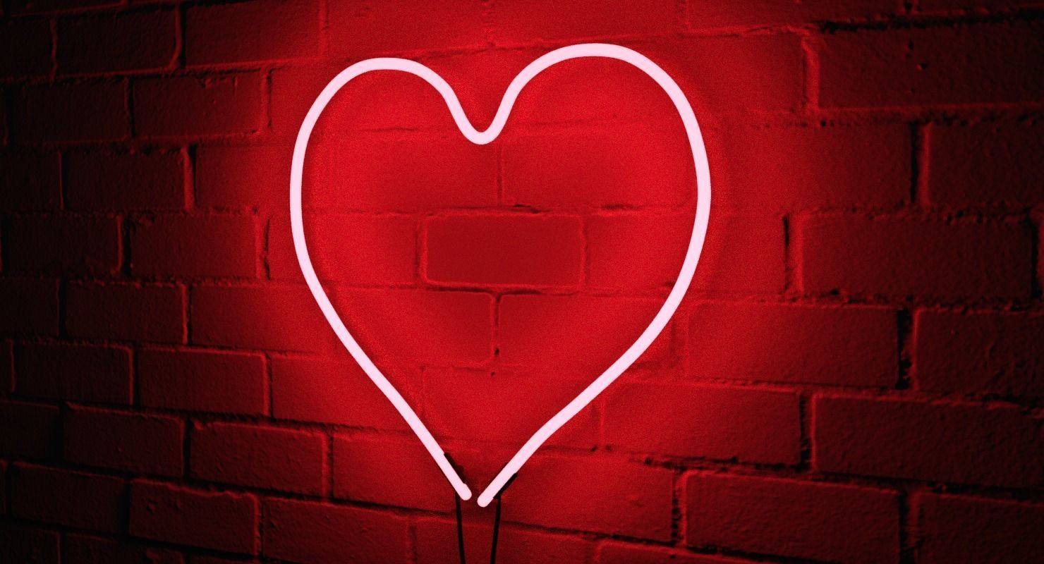 Loves Neon Red Wall Sconce Low-poly 3D model_1