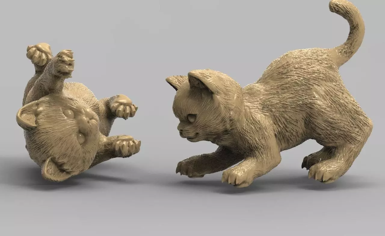 kitten cats animals  3D print model_0