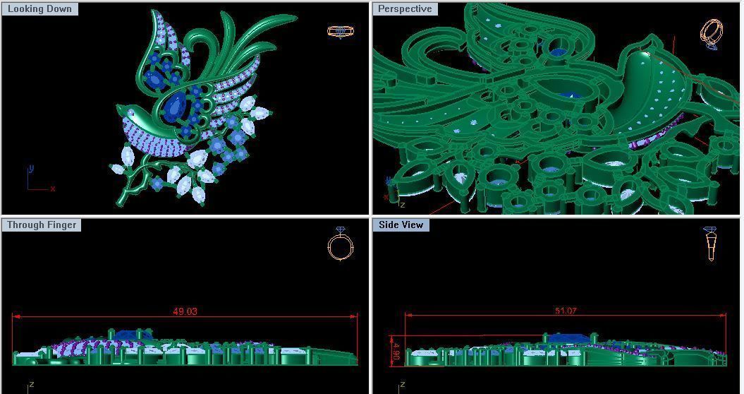 Brooch Bird 3D print model_3
