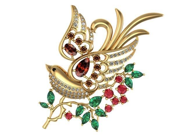 Brooch Bird 3D print model