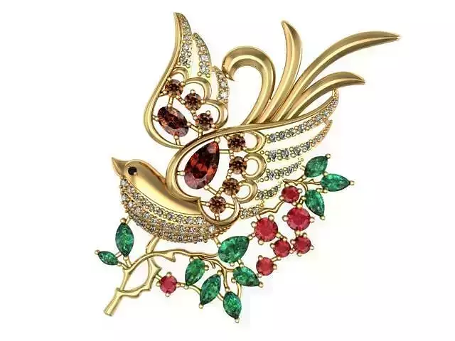 Brooch Bird 3D print model