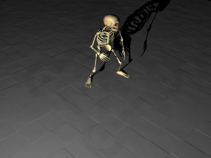 Skeleton rigged Low-poly 3D model_7