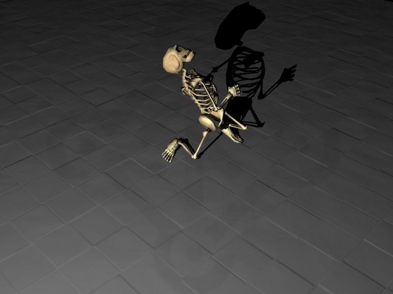 Skeleton rigged Low-poly 3D model_10