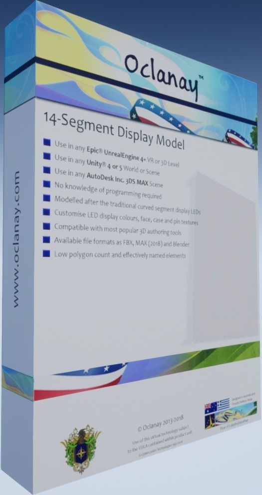14-Segment Display Model Low-poly 3D model_1