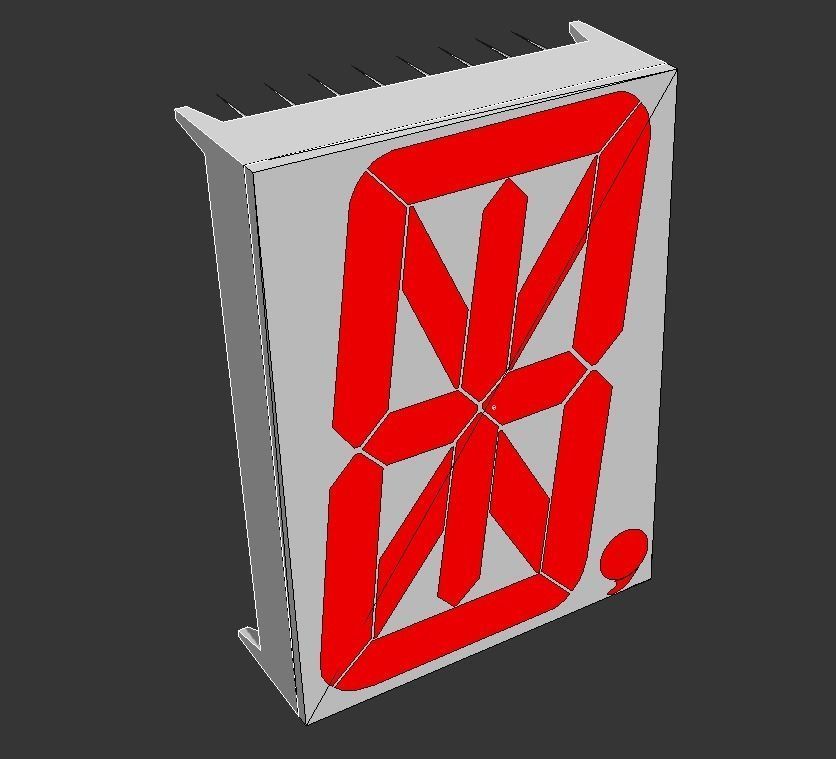 14-Segment Display Model Low-poly 3D model_4