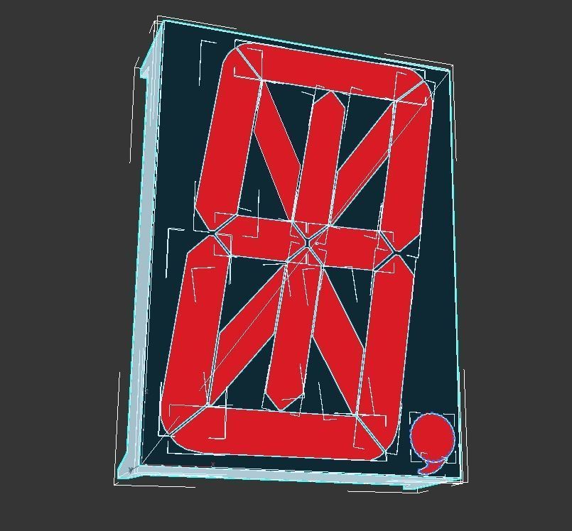 14-Segment Display Model Low-poly 3D model_2