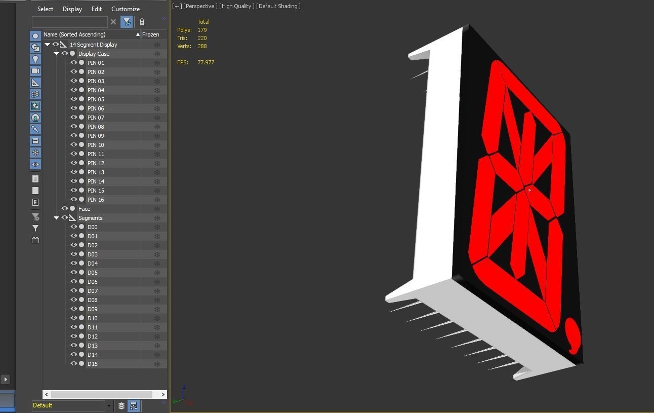 14-Segment Display Model Low-poly 3D model_7
