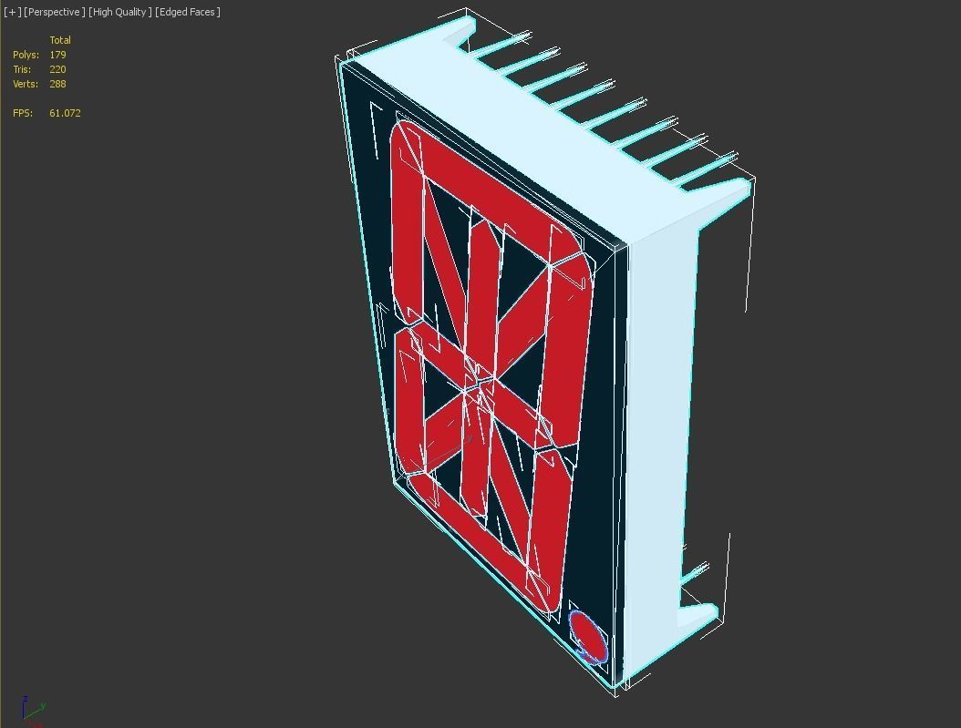 14-Segment Display Model Low-poly 3D model_3