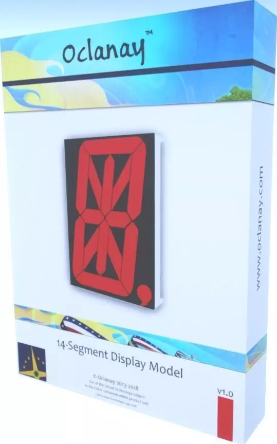 14-Segment Display Model Low-poly 3D model_0