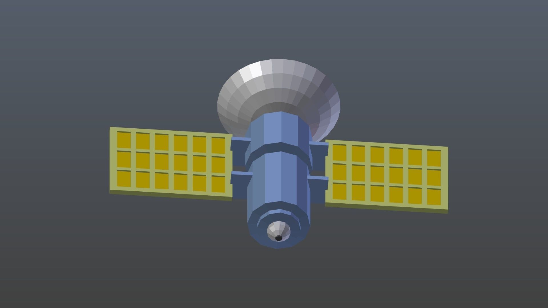 Low poly satellite 2 Low-poly 3D model_5