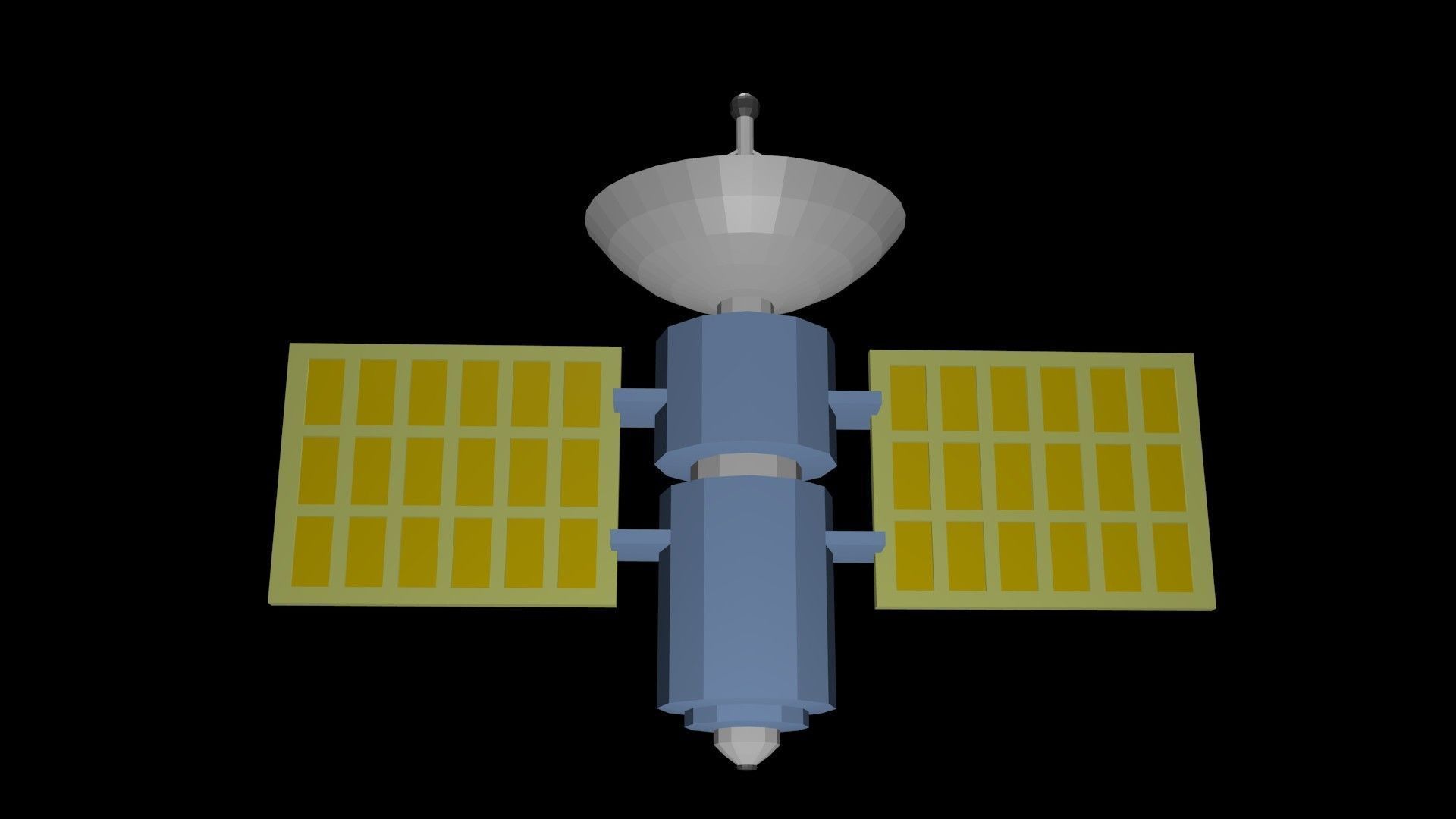 Low poly satellite 2 Low-poly 3D model_3
