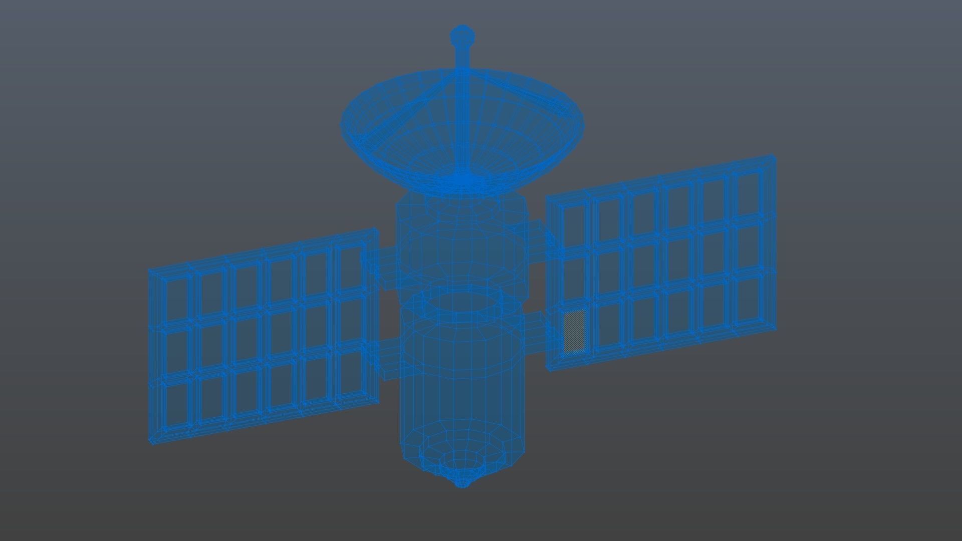 Low poly satellite 2 Low-poly 3D model_9