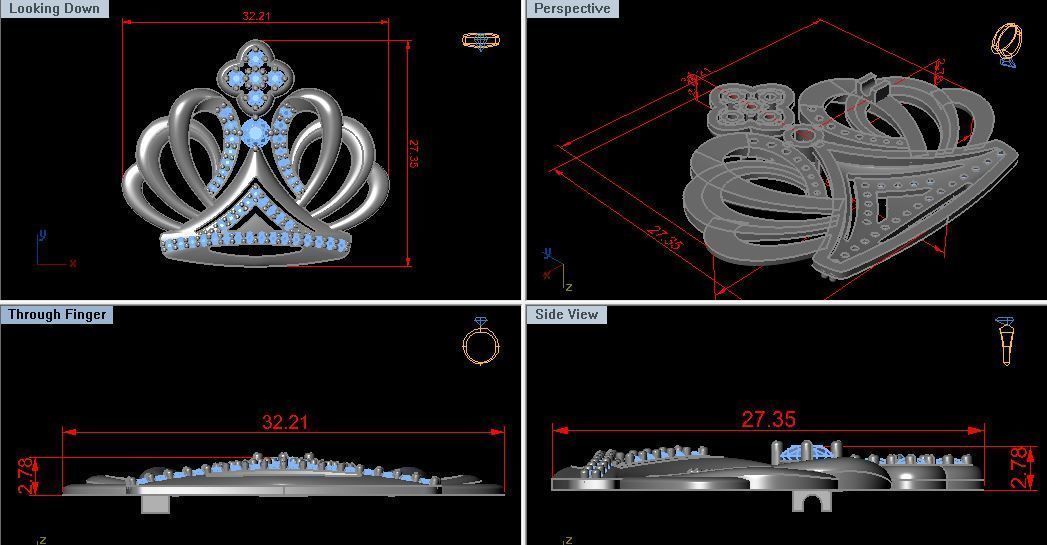 Brooch Crown 3D print model_3
