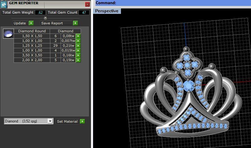 Brooch Crown 3D print model_2