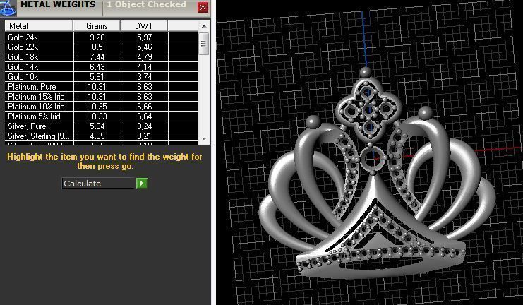 Brooch Crown 3D print model_1
