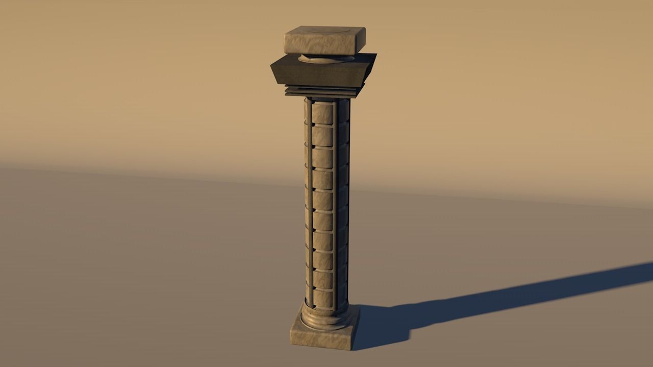 column with shadow Free 3D model_1