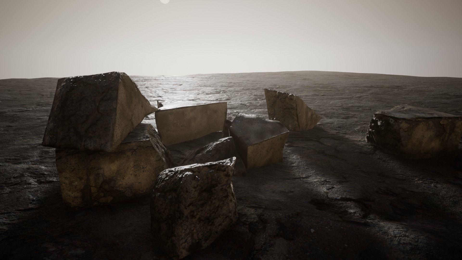 Concrete Rubble pack Game ready Low-poly 3D model_4