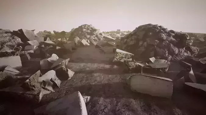 Concrete Rubble pack Game ready Low-poly 3D model