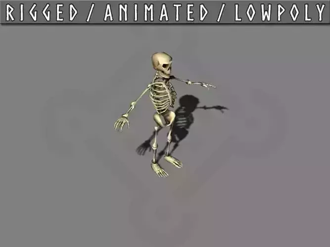 Skeleton animated Low-poly 3D model