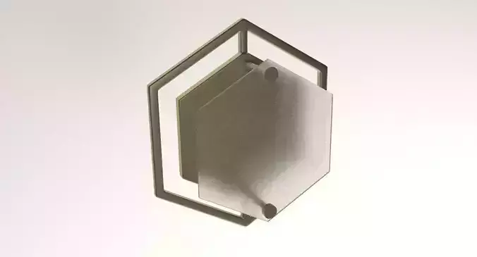 Hex Geometric Wall Sconce Low-poly 3D model