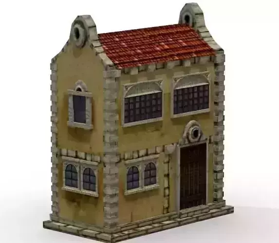 Colonial Townhouse Low-poly 3D model