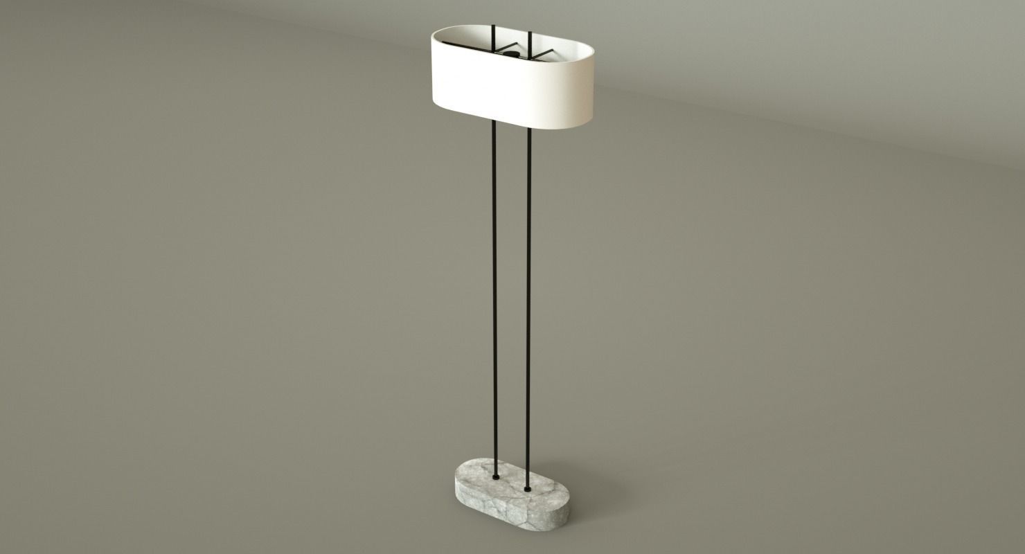 Shiro Floor Lamp Low-poly 3D model_3
