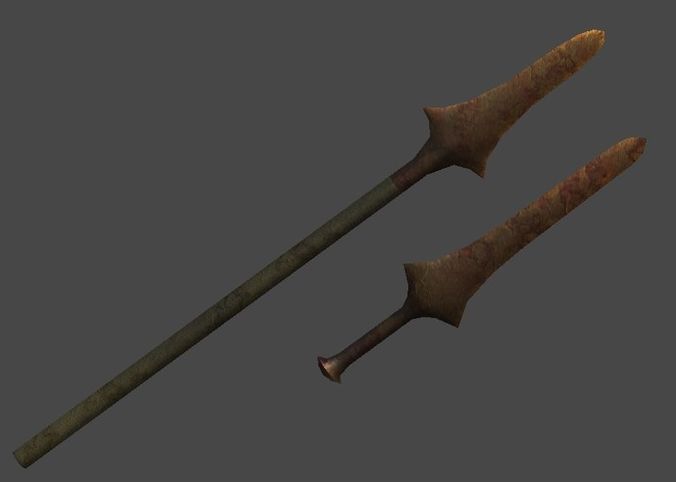 Coppersword and copperspear1 Low-poly 3D model
