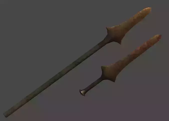 Coppersword and copperspear1 Low-poly 3D model