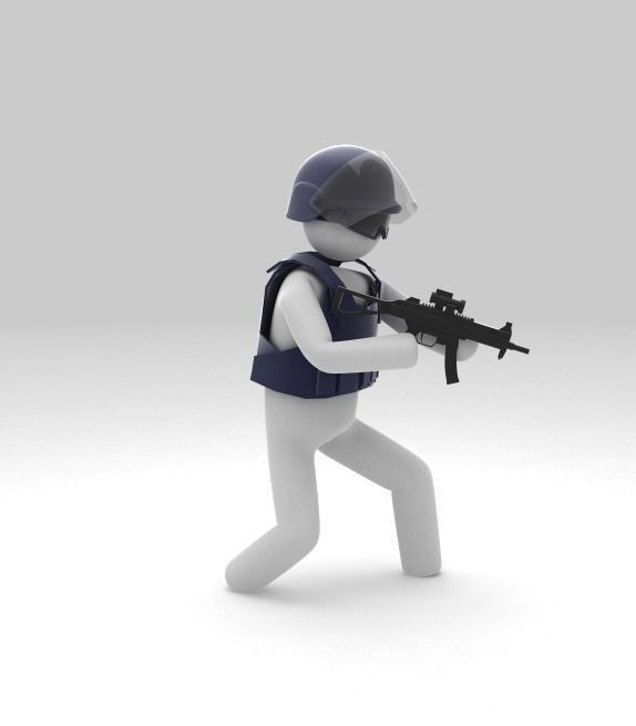 Stickman 11 pack -Rigged 3D model_16