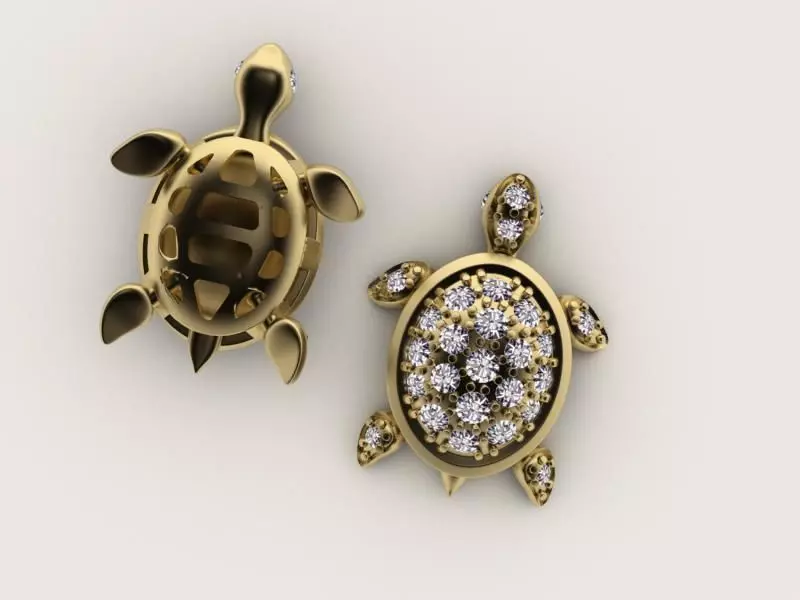 turtle sea in shape of shell 3D print model_0