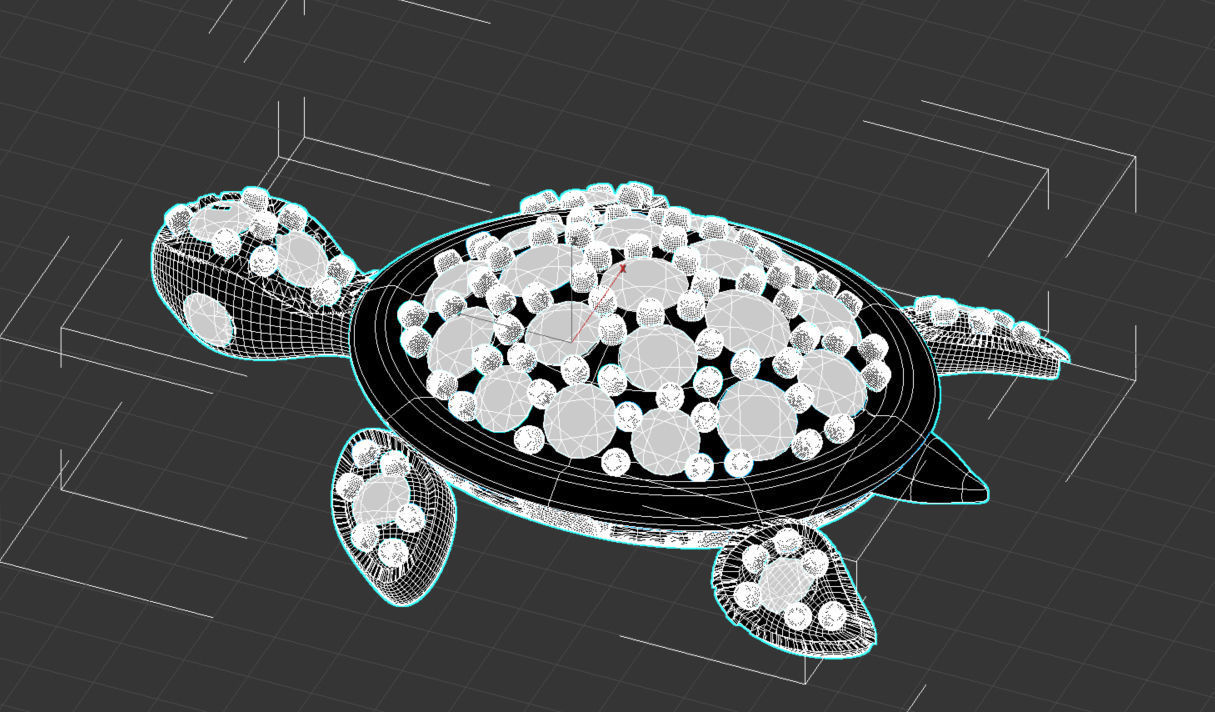 turtle sea in shape of shell 3D print model_2