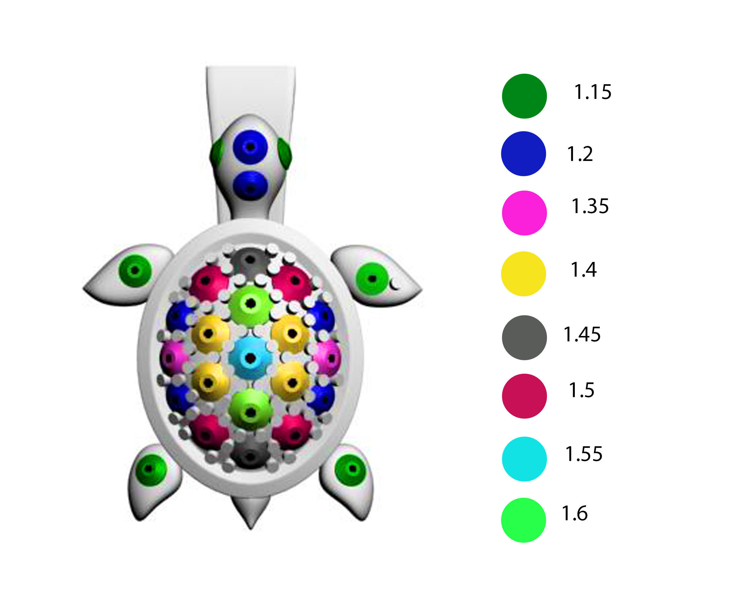 turtle sea in shape of shell 3D print model_3