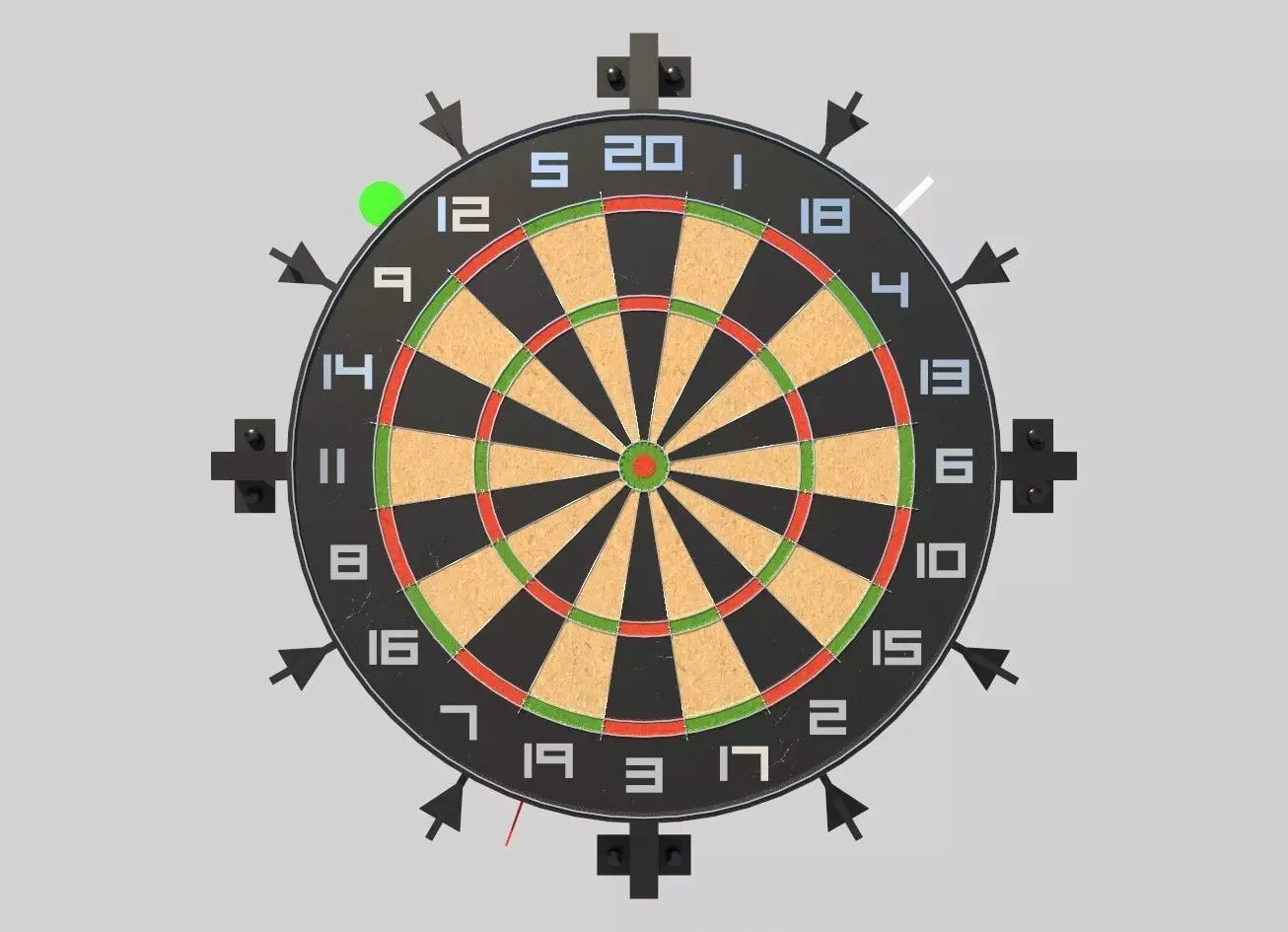 DartClock dart board 3D model_0
