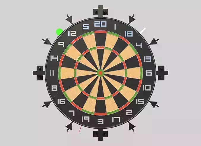 DartClock dart board 3D model