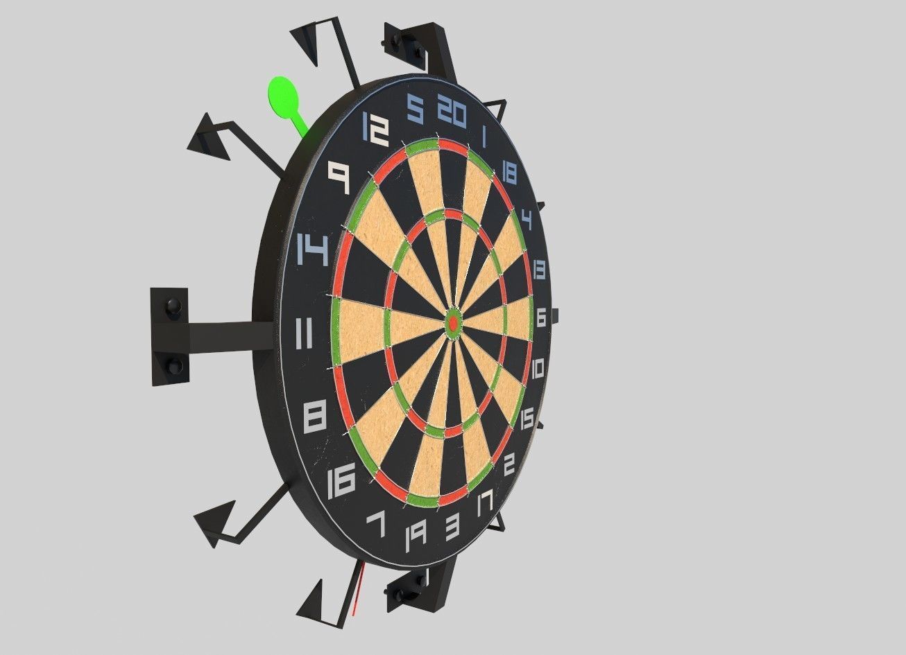 DartClock dart board 3D model_2