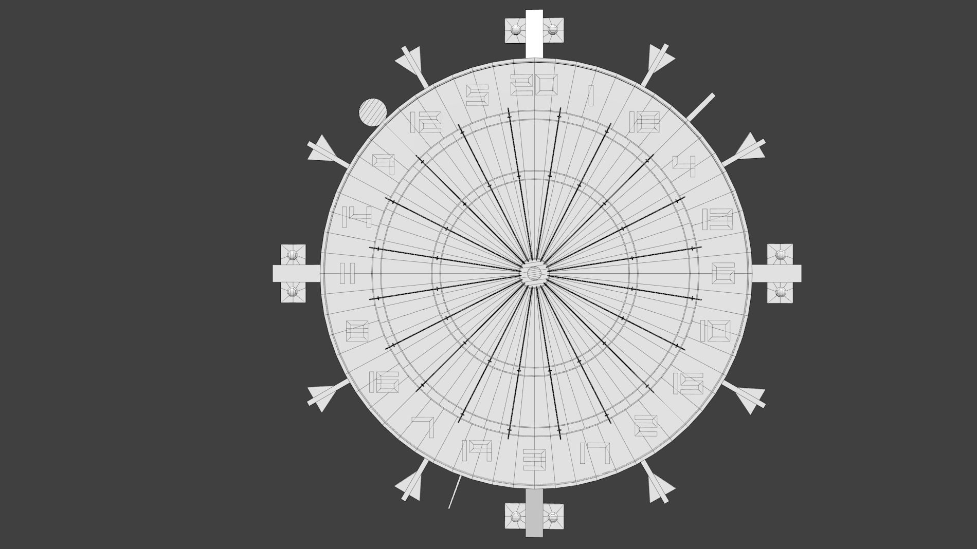 DartClock dart board 3D model_6