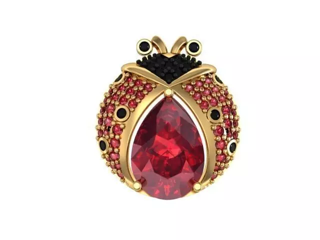 Brooch Ladybug 3D print model_0