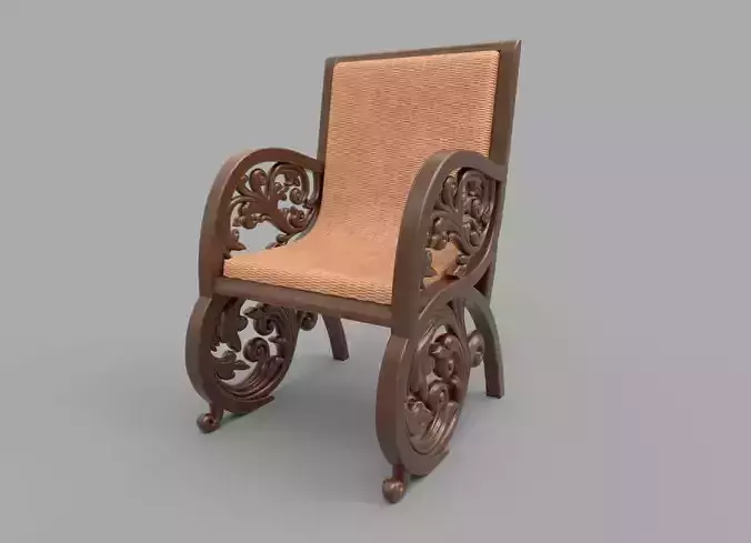 Antique Semarang Chair 3D model