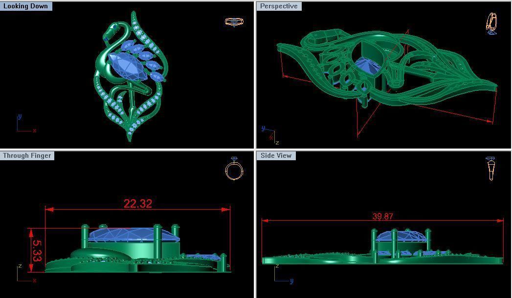 Brooch Flamingo 3D print model_4