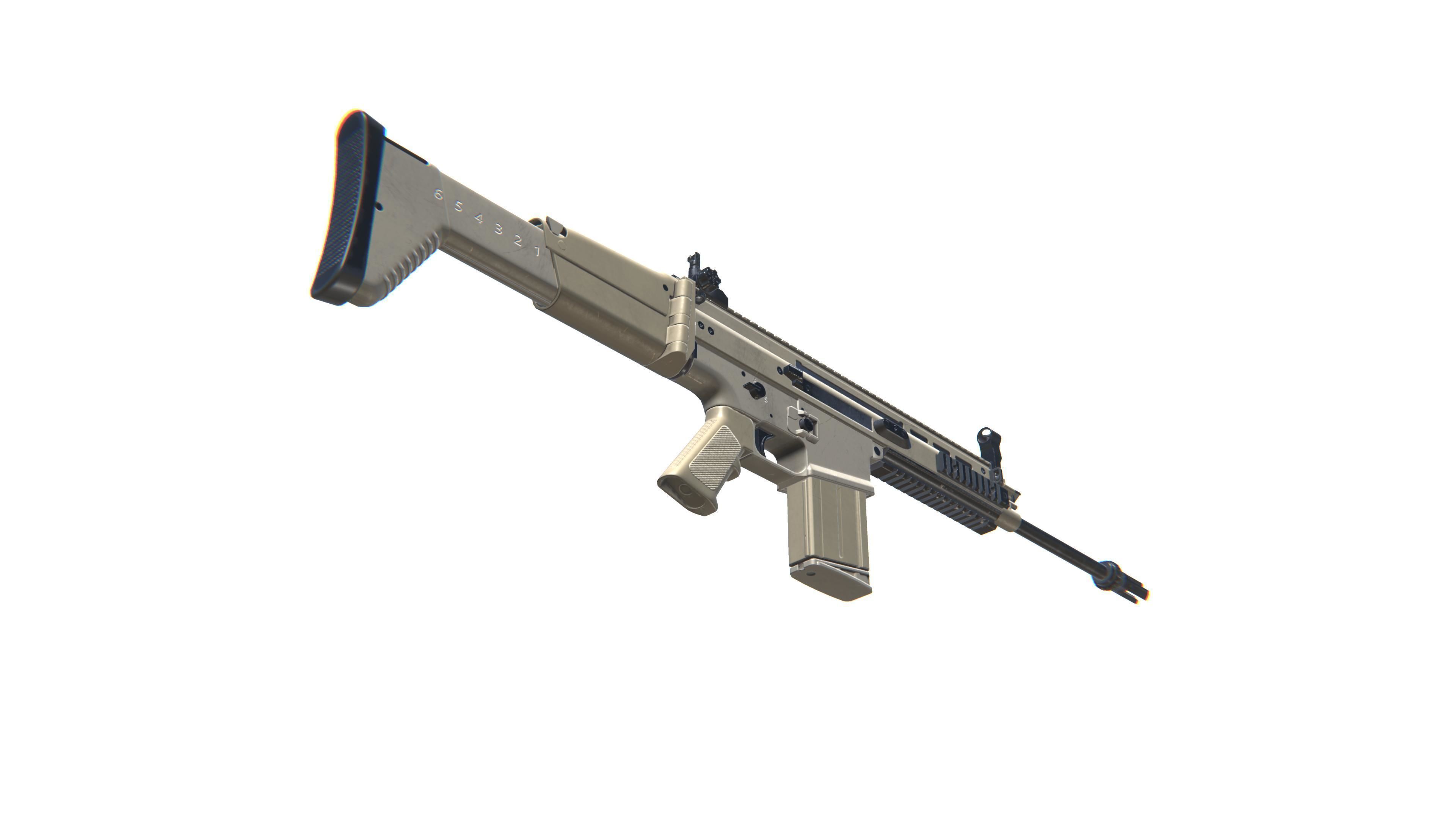 3D model Assault Rifle SCAR-L VR / AR / low-poly | CGTrader