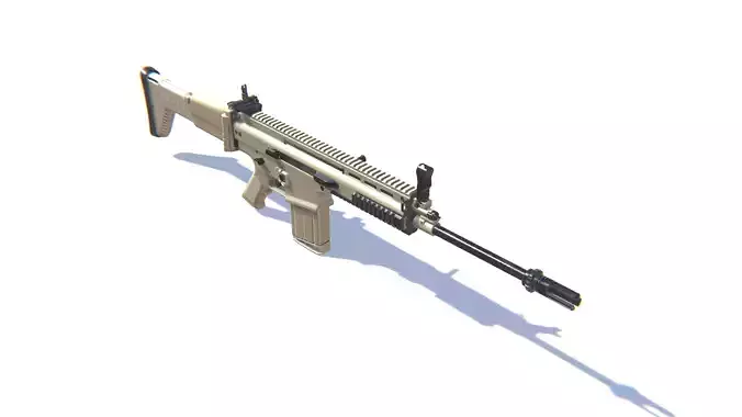 Assault Rifle SCAR-L Low-poly 3D model